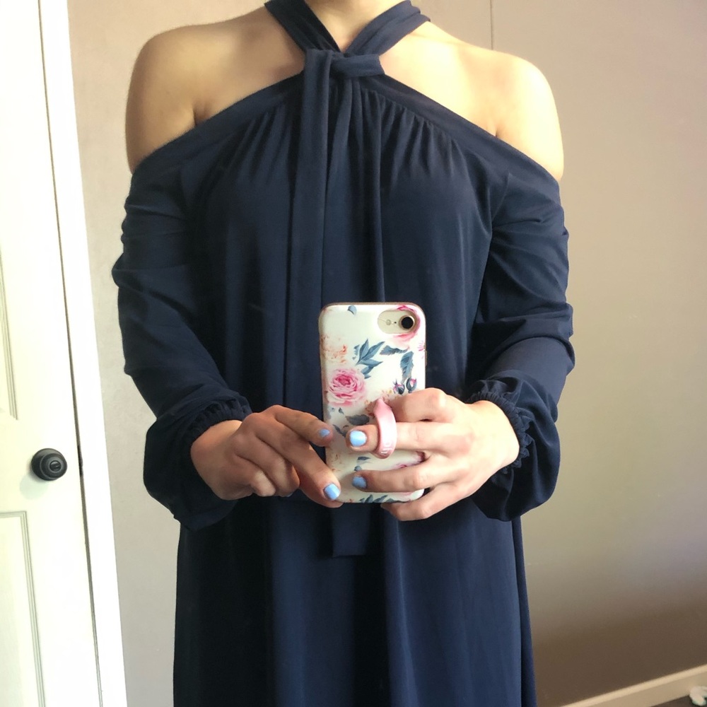 Michael Kors Navy cold shoulder dress